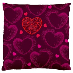 Love Heart Polka Dots Pink Standard Flano Cushion Case (one Side) by Mariart