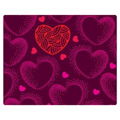 Love Heart Polka Dots Pink Double Sided Flano Blanket (medium)  by Mariart