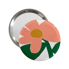 Peach Sunflower Flower Pink Green 2 25  Handbag Mirrors by Mariart