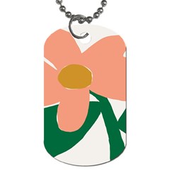 Peach Sunflower Flower Pink Green Dog Tag (two Sides) by Mariart