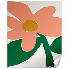 Peach Sunflower Flower Pink Green Canvas 16  X 20   by Mariart