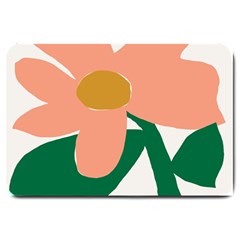 Peach Sunflower Flower Pink Green Large Doormat  by Mariart