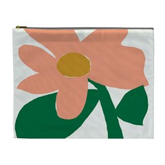 Peach Sunflower Flower Pink Green Cosmetic Bag (xl) by Mariart