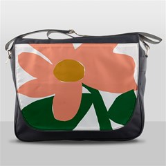 Peach Sunflower Flower Pink Green Messenger Bags by Mariart