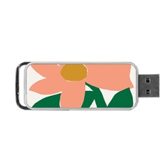 Peach Sunflower Flower Pink Green Portable Usb Flash (one Side)