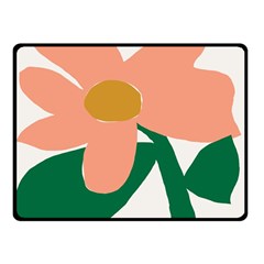 Peach Sunflower Flower Pink Green Double Sided Fleece Blanket (small)  by Mariart