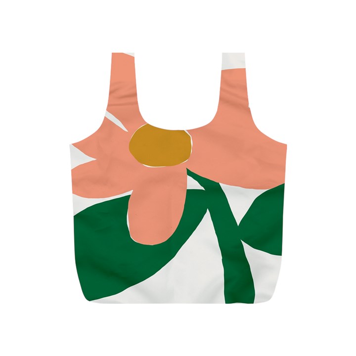 Peach Sunflower Flower Pink Green Full Print Recycle Bags (S) 