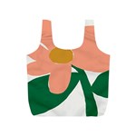 Peach Sunflower Flower Pink Green Full Print Recycle Bags (S)  Back