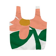 Peach Sunflower Flower Pink Green Full Print Recycle Bags (m)  by Mariart