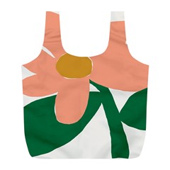 Peach Sunflower Flower Pink Green Full Print Recycle Bags (l)  by Mariart