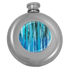 Line Tie Dye Green Kaleidoscope Opaque Color Round Hip Flask (5 Oz) by Mariart