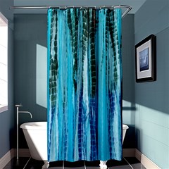 Line Tie Dye Green Kaleidoscope Opaque Color Shower Curtain 36  X 72  (stall) 