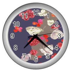 Original Butterfly Carnation Wall Clocks (silver) 