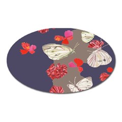 Original Butterfly Carnation Oval Magnet by Mariart