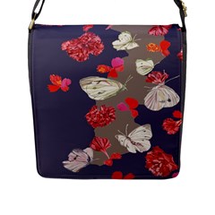 Original Butterfly Carnation Flap Messenger Bag (l)  by Mariart