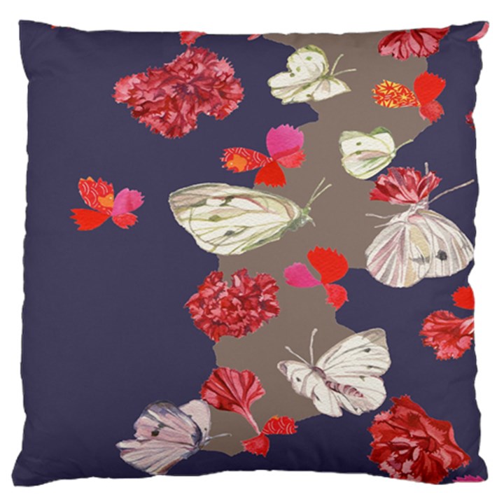 Original Butterfly Carnation Standard Flano Cushion Case (One Side)