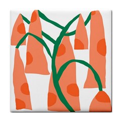 Portraits Plants Carrot Polka Dots Orange Green Tile Coasters by Mariart