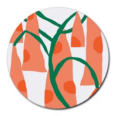 Portraits Plants Carrot Polka Dots Orange Green Round Mousepads by Mariart