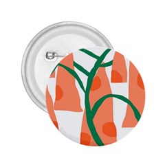 Portraits Plants Carrot Polka Dots Orange Green 2 25  Buttons