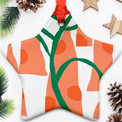 Portraits Plants Carrot Polka Dots Orange Green Ornament (star)