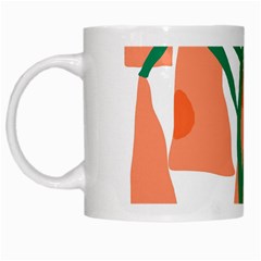 Portraits Plants Carrot Polka Dots Orange Green White Mugs