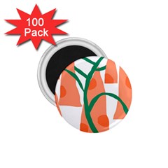 Portraits Plants Carrot Polka Dots Orange Green 1 75  Magnets (100 Pack)  by Mariart