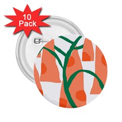 Portraits Plants Carrot Polka Dots Orange Green 2 25  Buttons (10 Pack)  by Mariart