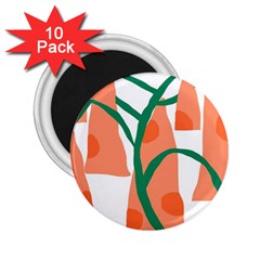 Portraits Plants Carrot Polka Dots Orange Green 2 25  Magnets (10 Pack)  by Mariart