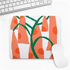 Portraits Plants Carrot Polka Dots Orange Green Large Mousepads by Mariart