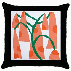 Portraits Plants Carrot Polka Dots Orange Green Throw Pillow Case (black) by Mariart