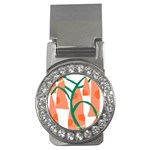 Portraits Plants Carrot Polka Dots Orange Green Money Clips (CZ)  Front