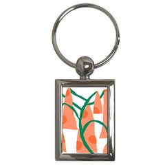 Portraits Plants Carrot Polka Dots Orange Green Key Chains (rectangle)  by Mariart