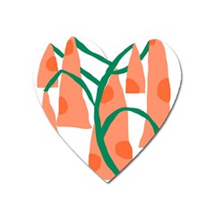 Portraits Plants Carrot Polka Dots Orange Green Heart Magnet by Mariart