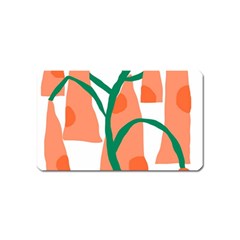 Portraits Plants Carrot Polka Dots Orange Green Magnet (name Card)