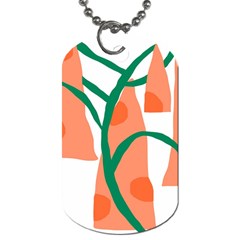 Portraits Plants Carrot Polka Dots Orange Green Dog Tag (one Side) by Mariart