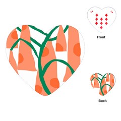 Portraits Plants Carrot Polka Dots Orange Green Playing Cards (heart)  by Mariart