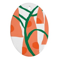 Portraits Plants Carrot Polka Dots Orange Green Oval Ornament (two Sides) by Mariart