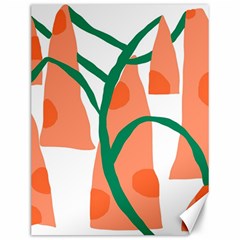 Portraits Plants Carrot Polka Dots Orange Green Canvas 12  X 16   by Mariart