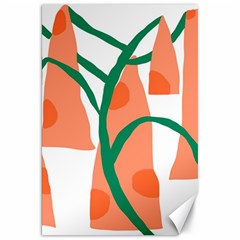 Portraits Plants Carrot Polka Dots Orange Green Canvas 20  X 30   by Mariart