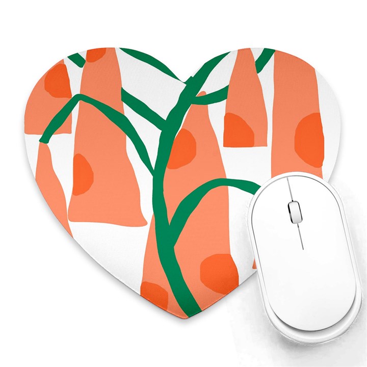 Portraits Plants Carrot Polka Dots Orange Green Heart Mousepads