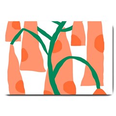 Portraits Plants Carrot Polka Dots Orange Green Large Doormat 