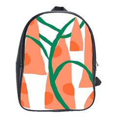 Portraits Plants Carrot Polka Dots Orange Green School Bags(large)  by Mariart