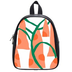 Portraits Plants Carrot Polka Dots Orange Green School Bags (small)  by Mariart