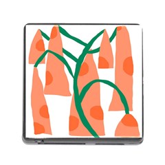 Portraits Plants Carrot Polka Dots Orange Green Memory Card Reader (square) by Mariart