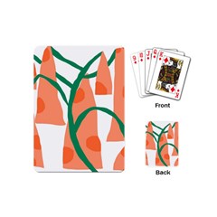 Portraits Plants Carrot Polka Dots Orange Green Playing Cards (mini) 