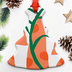 Portraits Plants Carrot Polka Dots Orange Green Christmas Tree Ornament (two Sides) by Mariart