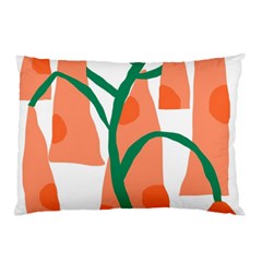 Portraits Plants Carrot Polka Dots Orange Green Pillow Case (two Sides)