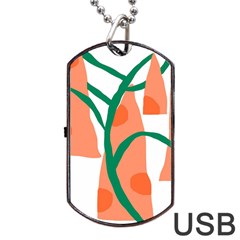 Portraits Plants Carrot Polka Dots Orange Green Dog Tag Usb Flash (two Sides) by Mariart