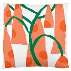 Portraits Plants Carrot Polka Dots Orange Green Large Cushion Case (one Side) by Mariart