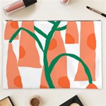 Portraits Plants Carrot Polka Dots Orange Green Cosmetic Bag (XXL)  Front